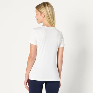 Camisetas Modernas de Cuello Redondo para Mujer, al por Mayor, de Spandex/Algodón, Estilo Urbano Holgado, Verano, Ecológicas y Transpirables - Product Image 4
