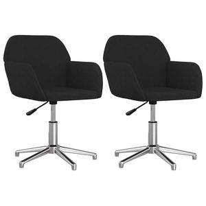 2 sillas de comedor giratorias de tela negra - Product Image 2