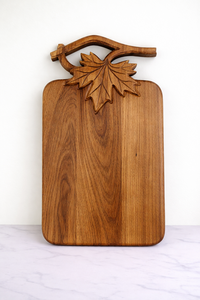 Tabla de cortar de madera de acacia con diseño de hoja de arce, superficie lisa y gruesa, duradera, apta para alimentos, bandeja de servir para cocina - Product Image 2