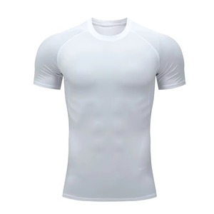T-shirt de sport à manches courtes, coupe classique, séchage rapide, en polyester/coton, imprimé en sérigraphie, pour homme, entraînement en plein air - Product Image 2