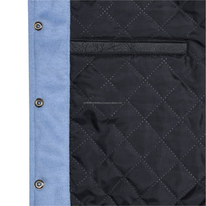 Vestes d'université pour hommes de grande taille, logo personnalisé, col montant, veste d'université Letterman unie, vestes d'université vierges en gros - Product Image 5