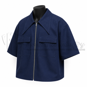 เสื้อเชิ้ตทำงานแขนสั้นผู้ชาย ผ้าฝ้าย 100% สีพื้น ปกคอพับ สไตล์ลำลอง ใส่สบาย ระบายอากาศได้ดี เหมาะสำหรับฤดูร้อน ผ้าป๊อปลิน - Product Image 3