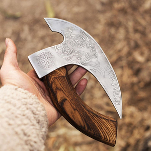 Cortador de Pizza Vikingo de Acero de Alto Carbono, con Mango de Madera y Diseño de Cabeza de Tomahawk, Herramienta de Cocina Premium, Cuchilla de 3 1/2 Pulgadas, 3 Años de Garantía, ¡Gran Venta! - Product Image 3