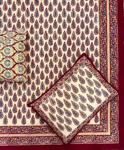 Drap de lit en pur coton avec motif imprimé au bloc à la main style bohème, couvre-lit doux pour la décoration intérieure, disponible en tailles King et Double - Product Image 5