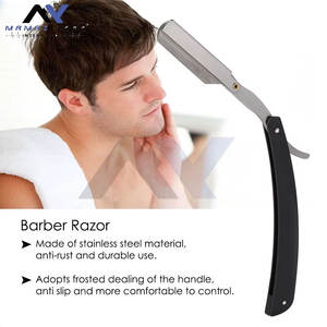 Rasoirs de barbier argent et noir avec système de verrouillage pivotant, outils de rasage, personnalisation du logo et de la couleur, rasoirs pliants pour coiffure et sourcils - Product Image 3