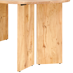 Table à manger moderne en bois massif d'acacia, design minimaliste élégant, forme ovale, base sur piétement, pour restaurant, maison, cuisine - Product Image 5