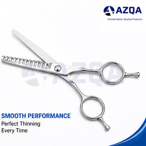 Stainless Steel Hair Thinning Scissors With Toothed Blade <b>Adjustable</b> Screw And Finger <b>Ring</b> Handle For Barber Salon Hair Styling - Product Image 2