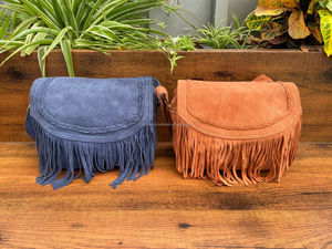 กระเป๋าขอบหนังวัวขนาดใหญ่สีม่วงสำหรับผู้หญิงทำจากหนังกลับแท้พร้อมซับในทำจากหนังกลับ2024ออกแบบได้ตามต้องการ - Product Image 3