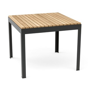 Modern Square <b>Wooden</b> <b>Dining</b> <b>Table</b> With Metal Legs Minimalist Design Stable Outdoor Indoor Furniture For Home Kitchen Restaurant - Product Image 1