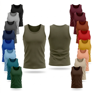 Débardeur en polyester côtelé sans manches 100 % haute qualité, confortable, pour la gym, le fitness, l'entraînement estival, personnalisable par sublimation - Product Image 1
