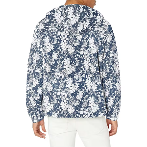 Vestes coupe-vent d'hiver en toile à capuche avec poche avant unisexe élégantes, impression intégrale par sublimation, 100% polyester, fermeture éclair personnalisée - Product Image 2