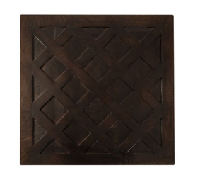 Brown Wooden Side <b>Table</b> Square Accent <b>Table</b> Metal Top End <b>Table</b> Sofa Bedside <b>Table</b> for Living Room - Product Image 4