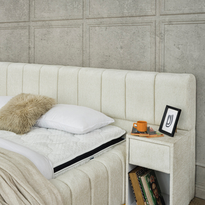 Ensemble de meubles de chambre à coucher modernes, lit rembourré avec rangement, tête de lit et matelas à ressorts ensachés, fabricant Turquie - Product Image 4