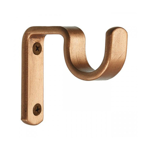 Soporte de metal para barra de cortina, soporte individual de pared para poste de cortina, soporte para tubos de ferretería de ventana, acabado en latón antiguo - Product Image 1