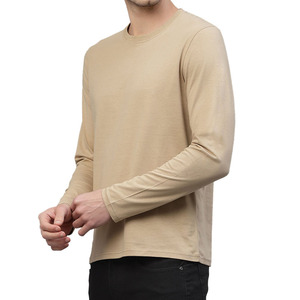 Camiseta de algodón de manga larga de buena calidad, unisex, cuello redondo, corte holgado, estilo urbano, básica, fabricante mayorista, proveedor OEM ODM - Product Image 2