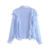 Chemise habillée en coton de luxe pour femme à manches longues avec col boutonné