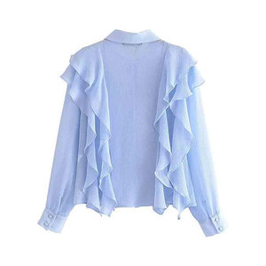 Camisa de Vestir Formal de Algodón para Mujer, de Lujo, Manga Larga, con Cuello Abotonado - Product Image 6