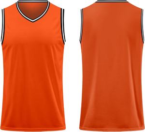 เสื้อบาสเก็ตบอลของผู้ชายเสื้อกีฬาผ้าตาข่ายระบายอากาศมีข้อมือลายแถบสำหรับทีมกีฬา - Product Image 1