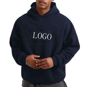 Sudaderas con capucha de alta calidad, gruesas, básicas, de mezcla de algodón, cortas, de corte cuadrado, de doble triple capa para hombre - Product Image 1