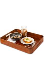 Elegante Bandeja Rectangular de Madera Hecha a Mano para Desayuno, Té, Café y Aperitivos, Ecológica, Decorativa, Multiusos, Disponible para Catering - Product Image 2