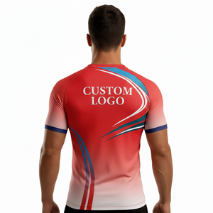 Customized Digital <b>Printed</b> MMA Rash Guards BJJ <b>Surfing</b> Rash Guard for Unisex Children Short Sleeve Quick Dry Polyester Spandex - Product Image 2