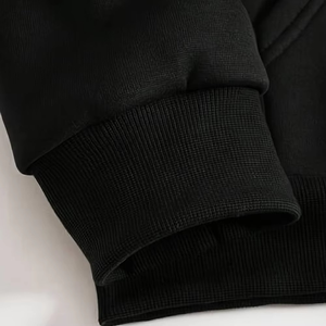Sudadera con capucha y cremallera de dos tonos para hombre, negra y caqui, estilo urbano, diseño estampado, corte regular, para otoño - Product Image 6