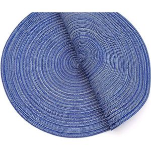 Set di 6 tovagliette rotonde intrecciate blu e bianche da 15 pollici per tavolo da cucina, lavabili, per casa, matrimoni e feste - Product Image 2