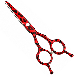 Ciseaux de coiffure professionnels en acier inoxydable de 6 pouces, motif léopard, logo personnalisé, outils de coupe de cheveux, faible MOQ, ciseaux légers, OEM - Product Image 4