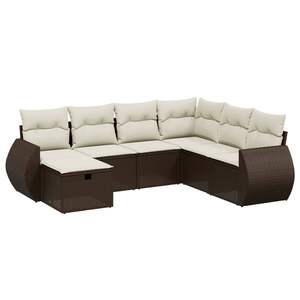Grande Set di Divani Modulari da Giardino in Rattan PE Marrone con Struttura in Acciaio, Arredamento Moderno Modulare - Product Image 2