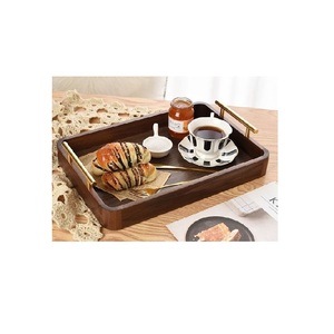 Bandeja de Madera para Servir en la Cocina, Hecha a Mano con Madera Natural, Bandeja para Desayuno con Asas para Café, Té, Comida, Hogar - Product Image 2