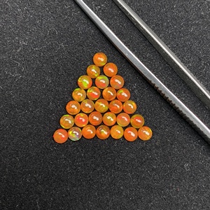 Ópalo Etíope Natural Naranja de 4mm, Cabujón Redondo de Fondo Plano, Gema Suelta Curativa con Juego de Color y Fuego, Directo del Fabricante y Proveedor - Product Image 2