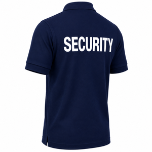 <b>Security</b> Guard <b>Uniform</b> Polo <b>Shirt</b> Men's Short Sleeve Solid <b>Navy</b> <b>Blue</b> Cotton Workwear Custom Logo All Seasons - Product Image 4