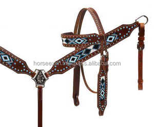 Cabeza de caballo occidental de cuero genuino con estampado de serpiente, pasador y plato con hebilla de cristal de lujo, tachuelas para montar a caballo, venta al por mayor - Product Image 6