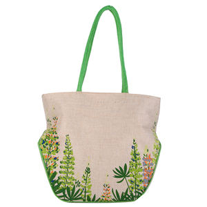 High Quality Green <b>Canvas</b> <b>Tote</b> Bag With Zipper Closure Solid Color Minimalist Style All Seasons Shopping Bag From India - Product Image 2
