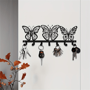 CIFbuy Modern 7-<b>Hook</b> Butterfly <b>Key</b> Holder <b>Wall</b> Mount Entryway Hallway Decor Mail & <b>Key</b> Organizer for TikTok & for Temu Pick - Product Image 3