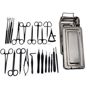 Juego de Instrumentos de Blefaroplastia Manual Premium, Acabado Negro, Plástico y Kit de Cirugía Oftálmica con Caja de Esterilización - Product Image 1