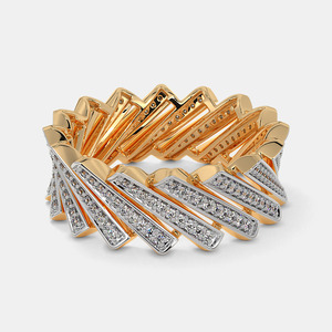แหวนทอง14K แบบสองโทนสีเพชรสำหรับปลูกในห้องปฏิบัติการ - Product Image 4