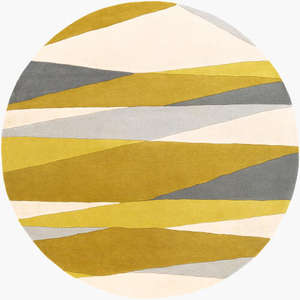 Tapis moderne abstrait en laine, motif géométrique jaune et gris, tufté à la main, pour décoration intérieure, salon et chambre - Product Image 2