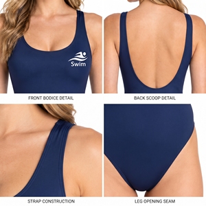 Traje de Baño Deportivo de Una Pieza con Logotipo Personalizado OEM, Traje de Baño Atlético para Mujer, Cuello Redondo, Ropa de Playa sin Mangas - Product Image 6