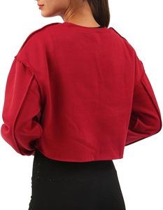 Factory Direct Sale Women's Fleece Crop <b>Top</b> Long Sleeve Pullover Cropped Sweatshirt Custom Color and Size 290GSM High Quality - Product Image 6