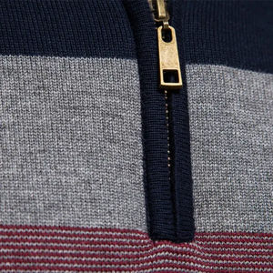 Pull en maille à col montant rayé pour homme, coupe classique, décontracté, pour l'automne - Product Image 5