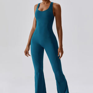 Mono de yoga de nailon suave para mujer, diseño sin espalda, sin mangas, ajuste adelgazante, venta al por mayor - Product Image 2