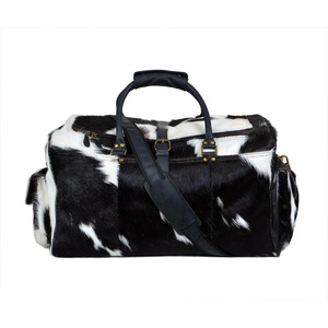 100% Genuine Cowhide Hair On Leather Duffel <b>Bag</b> Waterproof Travel Weekender Sport Gym <b>Bag</b> Luxury Portable - Product Image 2