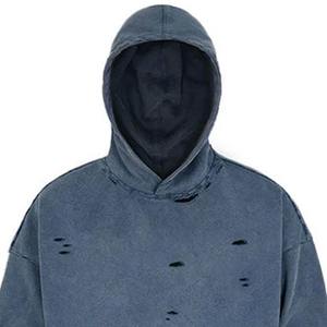 Sweat-shirt en coton biologique épais personnalisable avec logo, col rond oversize, pour hommes et femmes, vente en gros - Product Image 1