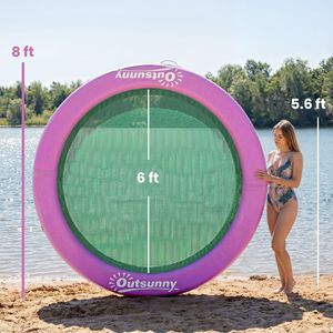 Piattaforma Galleggiante Gonfiabile Viola da 2,4 m per Laghi, Piscine e Oceani - Amaca Galleggiante, Galleggianti e Zattere, con Cuscino - Product Image 3