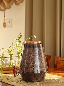 Vintage Copper <b>Drink</b> <b>Dispenser</b> with Ornate Pattern and Spigot Large Capacity Home Use - Product Image 4