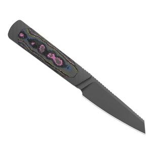 Couteaux pliants de collection d'Halloween avec lame noire texturée, poignée violette, motif décoratif visage de citrouille et chauve-souris - Product Image 3