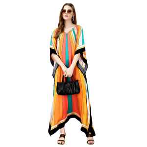 Vestido Kaftan Elegante para Mujer – Kaftan Holgado Estampado para la Colección de Verano - Product Image 1