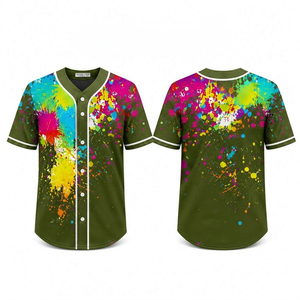 เสื้อเบสบอลแบบสั่งทำพิเศษ ปักลายเต็มตัว ผ้าโพลีเอสเตอร์ ชุดทีม ซับลิเมชั่น ผู้ผลิต OEM ขั้นต่ำในการสั่งซื้อน้อย - Product Image 1
