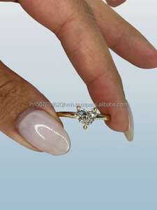 IGI/GIA Anillo de oro de 14K con corazón Diamante cultivado en laboratorio Compromiso de perlas de lujo/Anillo de bodas para mujer Laboratorio de joyería fina creado - Product Image 3